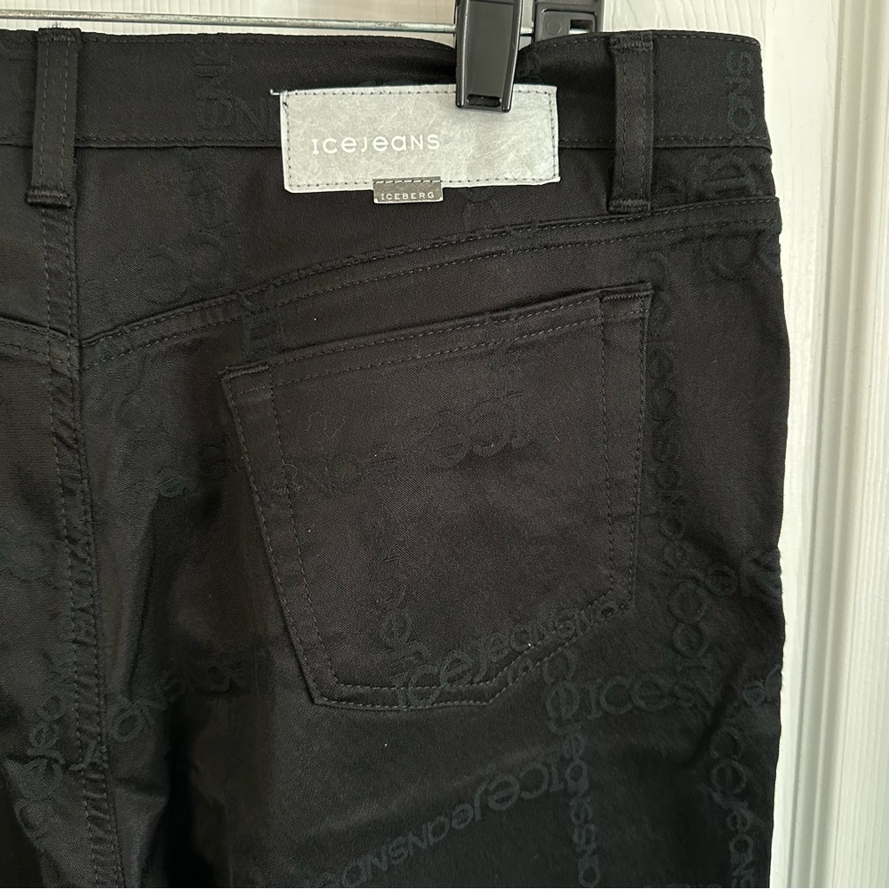 Iceberg Black Patterned Pants. Made in Italy. Free gift with this purchase - Picture 5 of 8